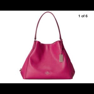 COACH EDIE PINK RUBY SHOULDER BAG PURSE NWT